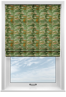 Melody Velvet, Rainforest - Motorised Roman Blind